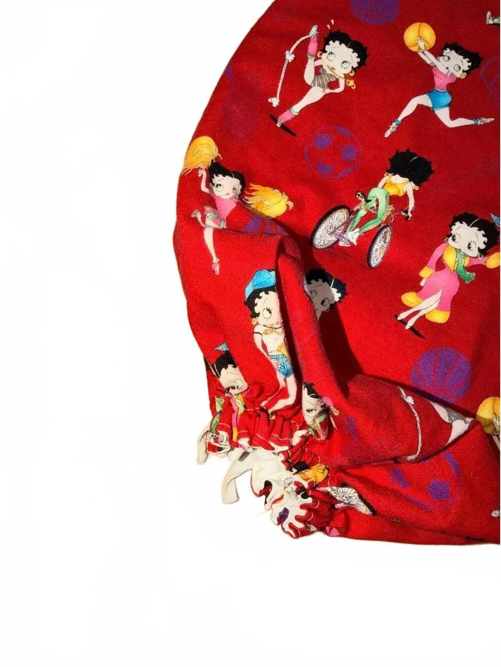 Betty Boop Drawstring Backpack Bag Red Sports Pattern Vintage